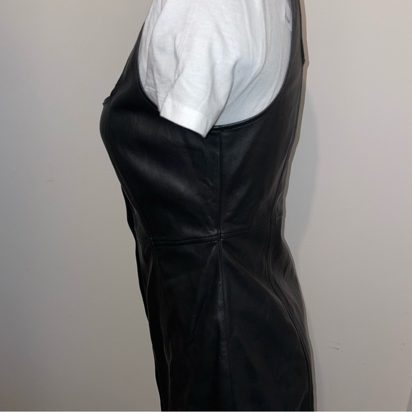 Urban Outfitters dress faux leather snap closure jumper black size 6 - Picture 3 of 7